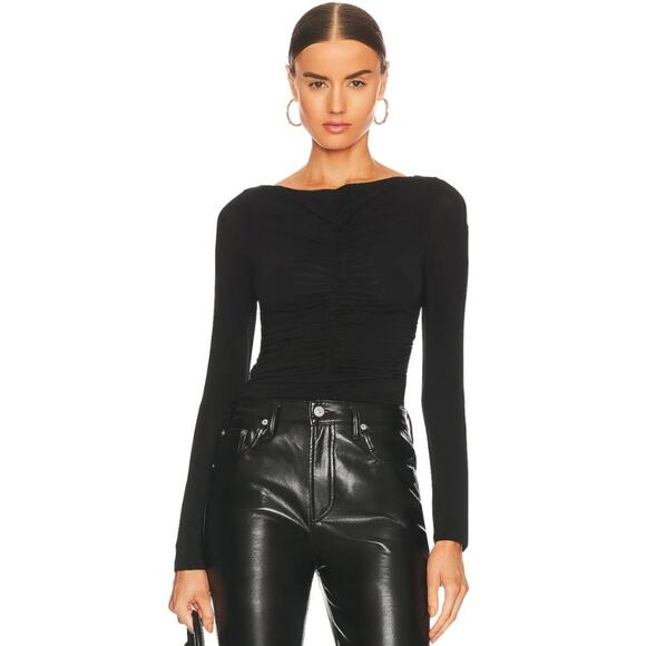 Citizens of Humanity Penelope Shirred Mesh Bodysuit in Black NWT Size Me… - Picture 1 of 3